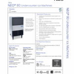 Manitowoc UDP0080a Spec Sheet